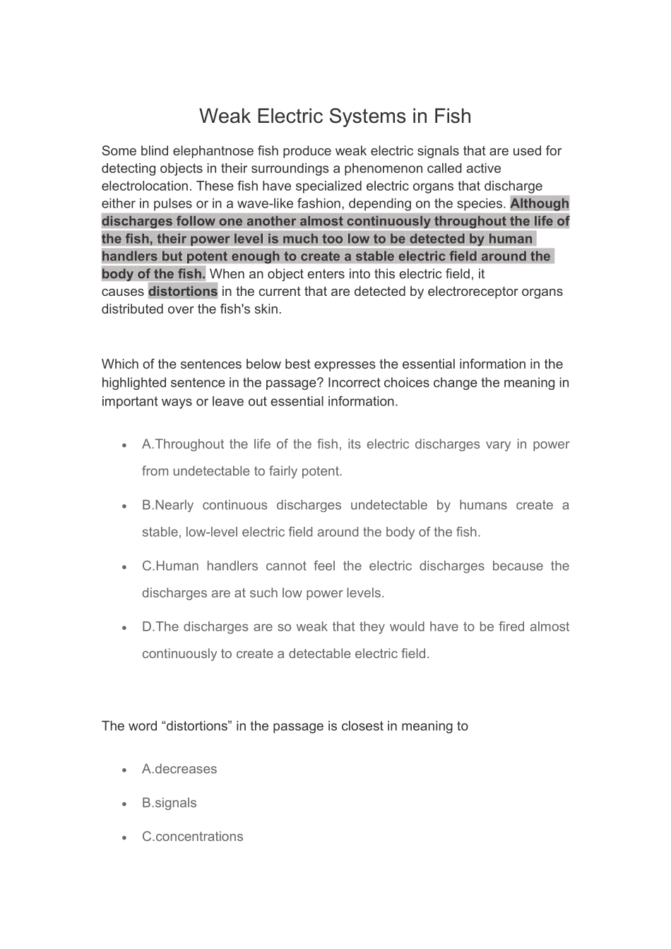 Weak Electric Systems in Fish_第1页