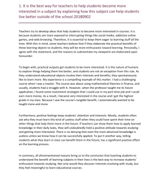 托福真题范文答案