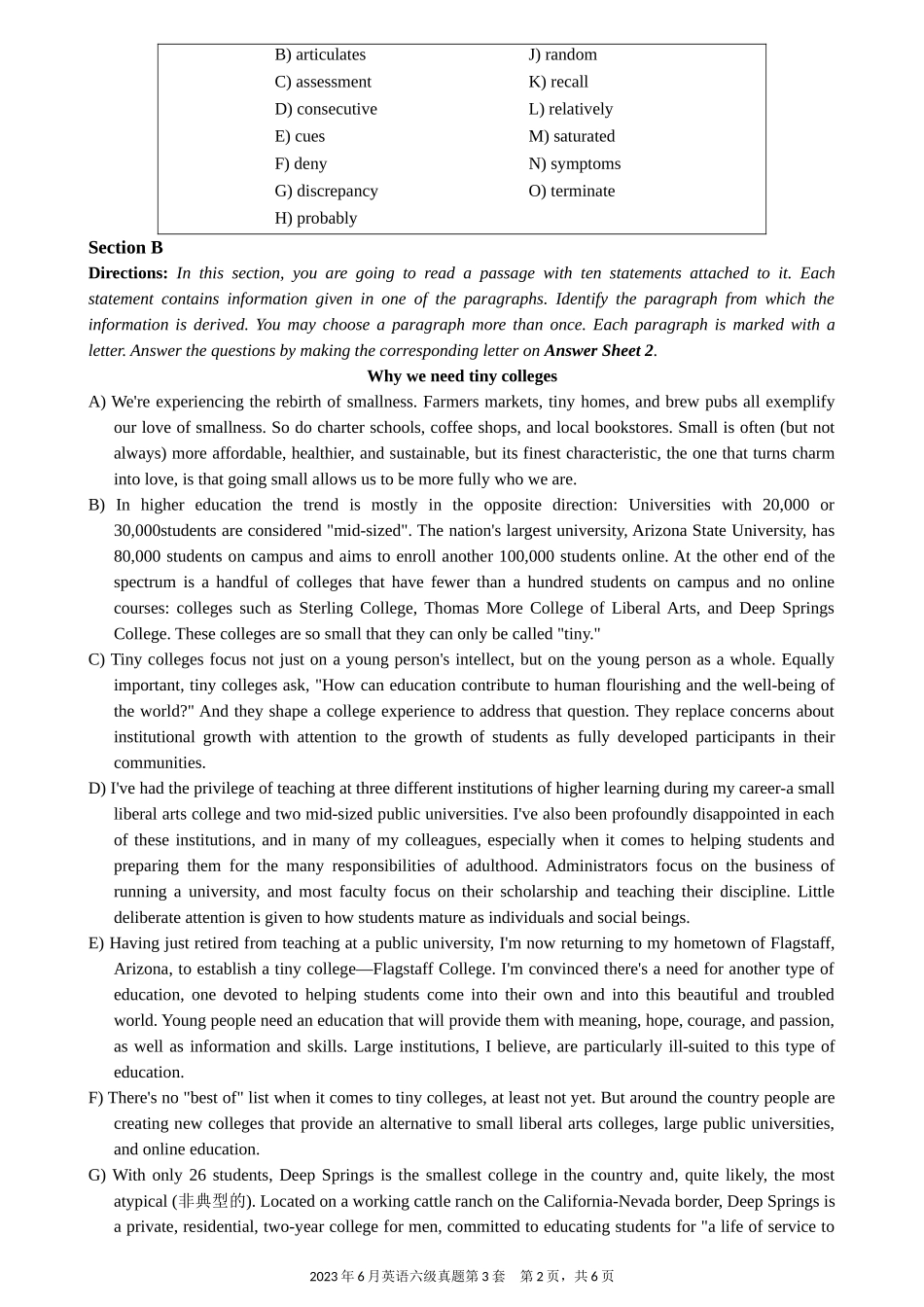 2023.06 大学英语六级 真题 03_第2页