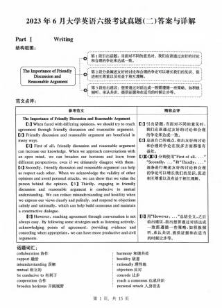 2第二套3.06 大学英语六级 真题解析 第二套