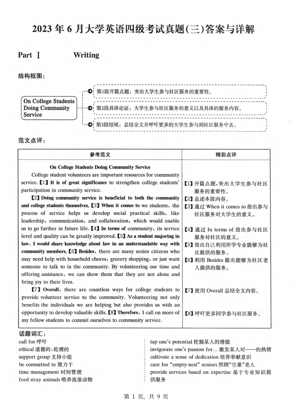 2023.06 大学英语四级 真题解析 03_第1页