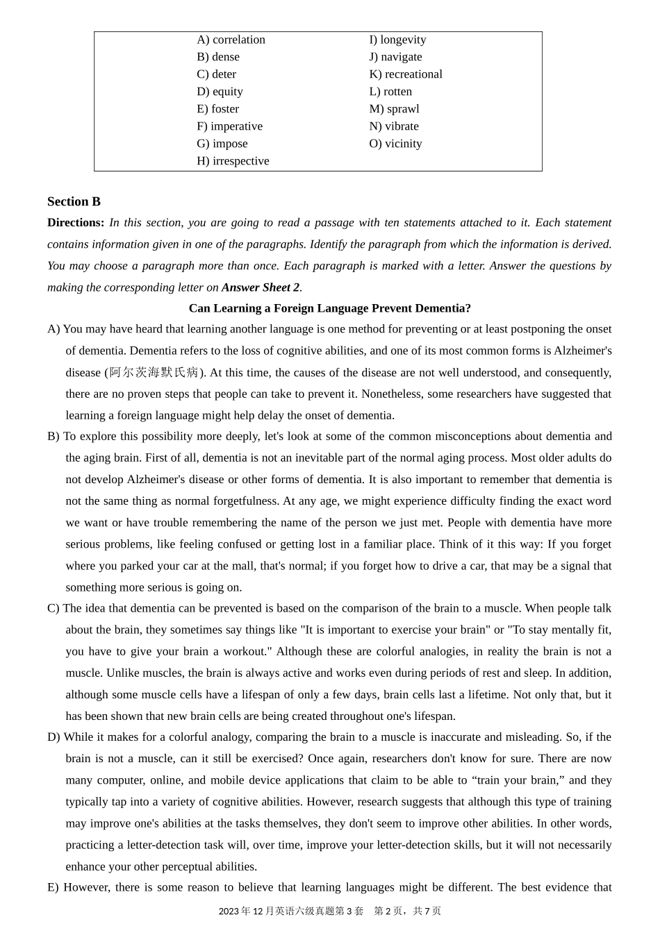 2023.12 大学英语六级 真题 03_第2页