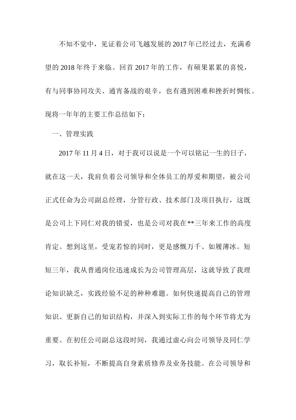 2017年公司副总经理岗位工作总结_第2页