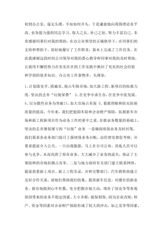 保险公司工作总结范文