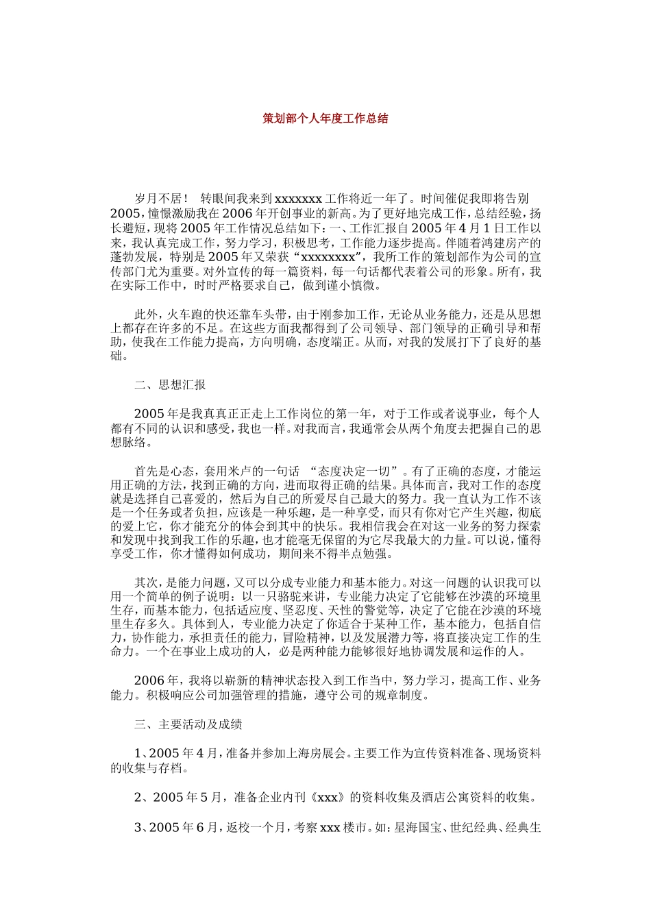 策划部个人年度工作总结_第1页