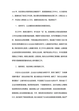 税务工作总结范文3