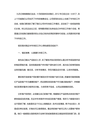 销售工作总结范文3