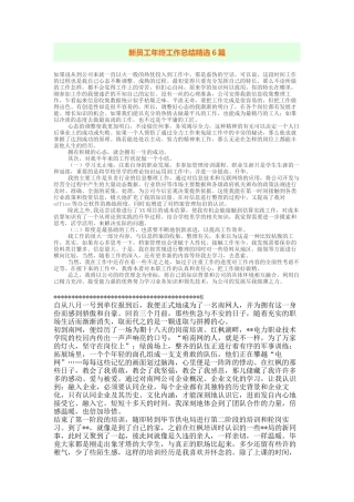 新员工年终工作总结精选6篇