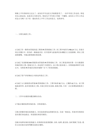 业务员半年总结