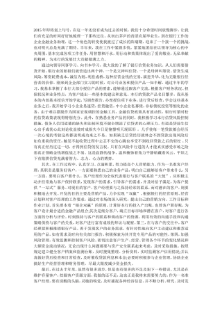 银行客户经理2015年工作总结