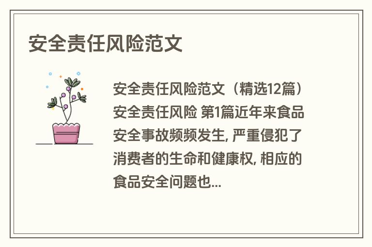 安全责任风险范文