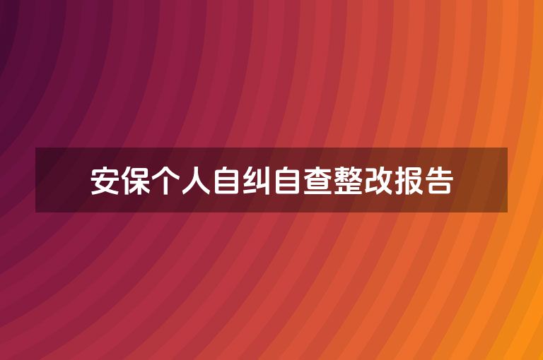 安保个人自纠自查整改报告