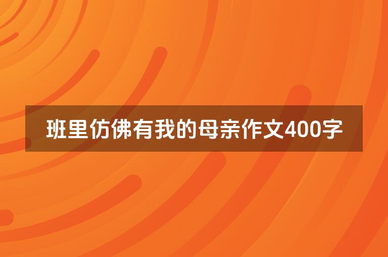 班里仿佛有我的母亲作文400字