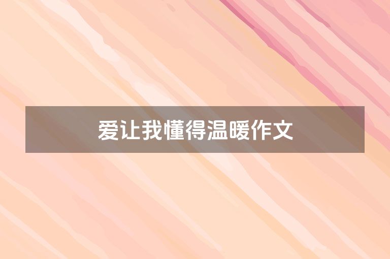 爱让我懂得温暖作文