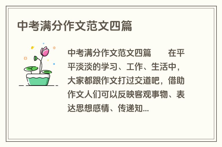 中考满分作文范文四篇