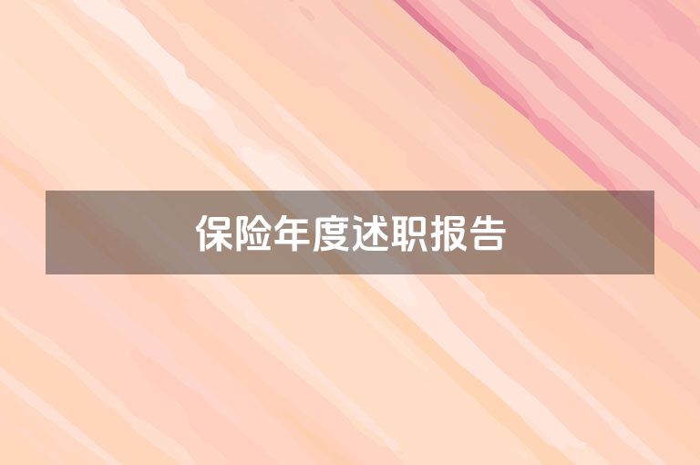 保险年度述职报告