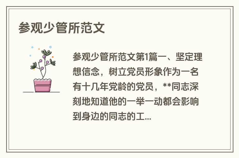 参观少管所范文