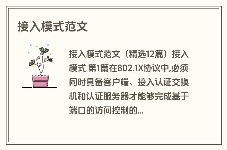 接入模式范文