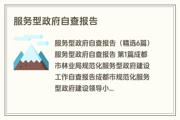 服务型政府自查报告