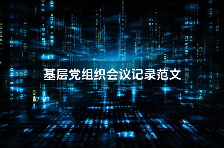 基层党组织会议记录范文