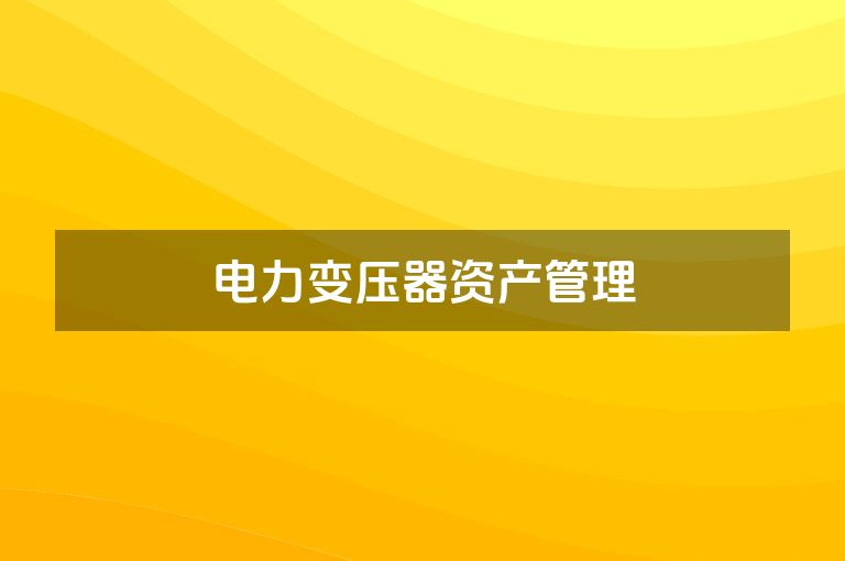 电力变压器资产管理