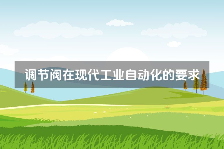 调节阀在现代工业自动化的要求
