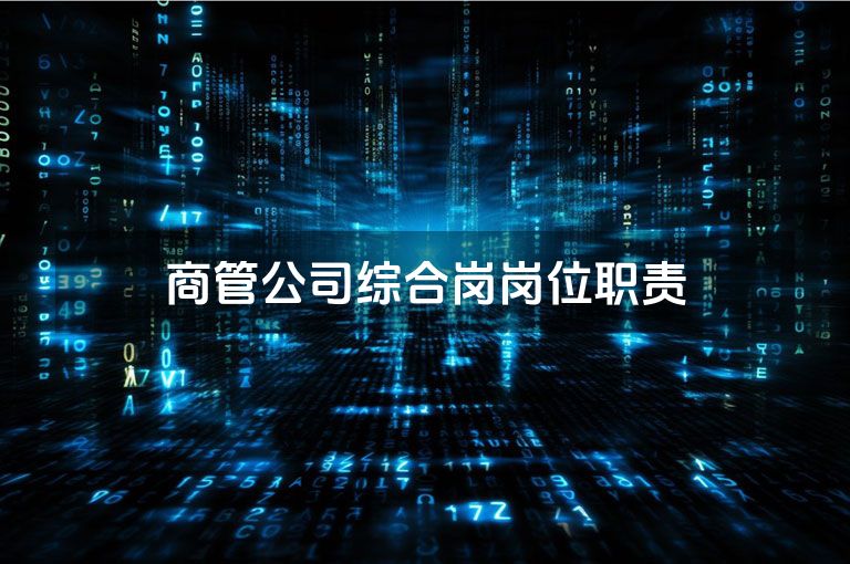 商管公司综合岗岗位职责