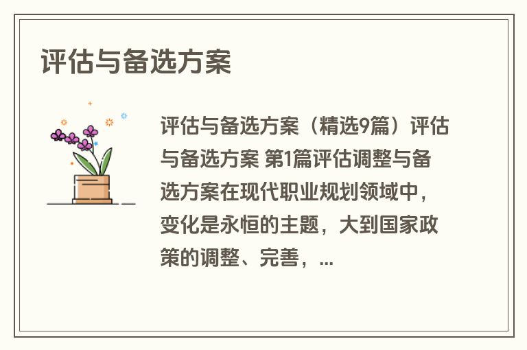 评估与备选方案