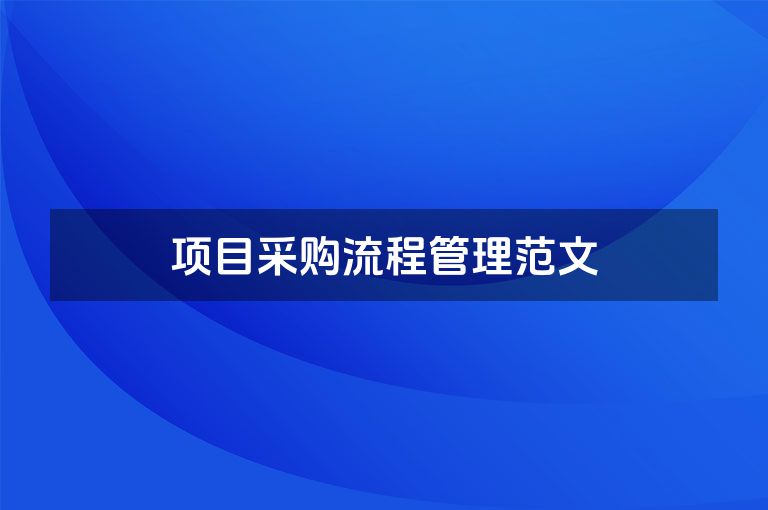 项目采购流程管理范文