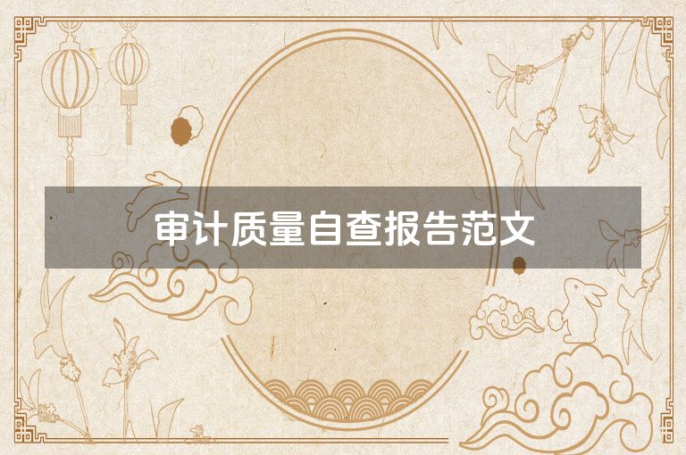 审计质量自查报告范文