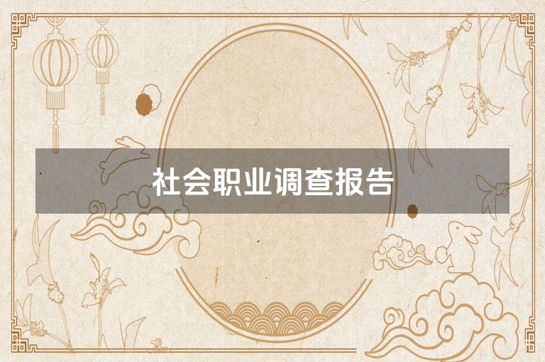 社会职业调查报告