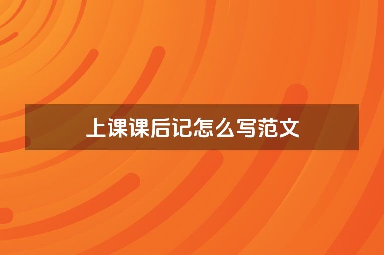 上课课后记怎么写范文