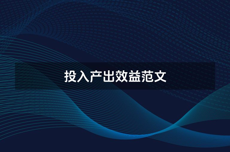 投入产出效益范文