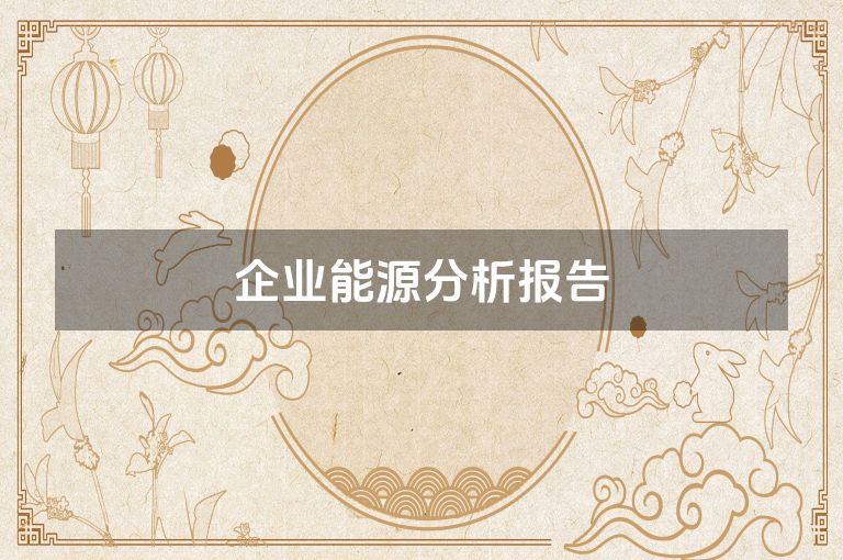 企业能源分析报告