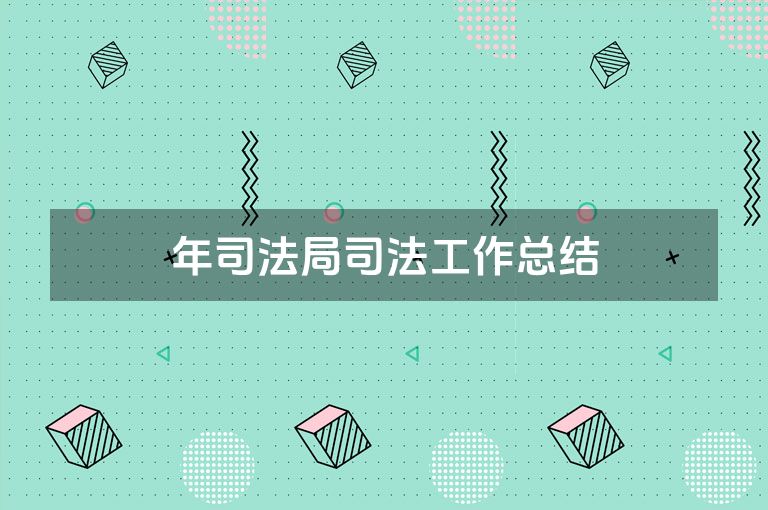 年司法局司法工作总结
