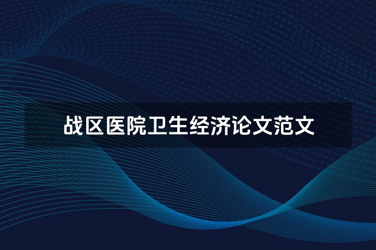 战区医院卫生经济论文范文