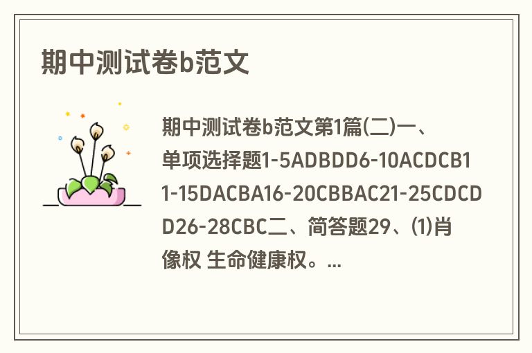 期中测试卷b范文