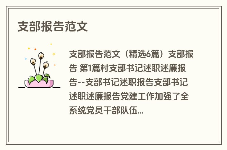 支部报告范文
