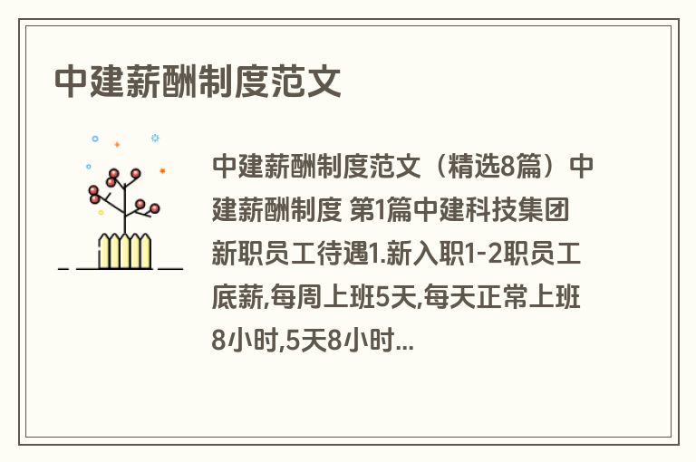 中建薪酬制度范文