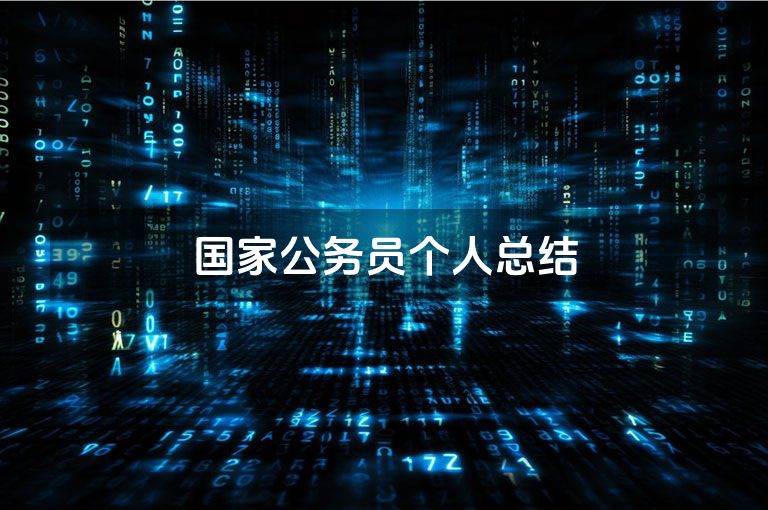 国家公务员个人总结