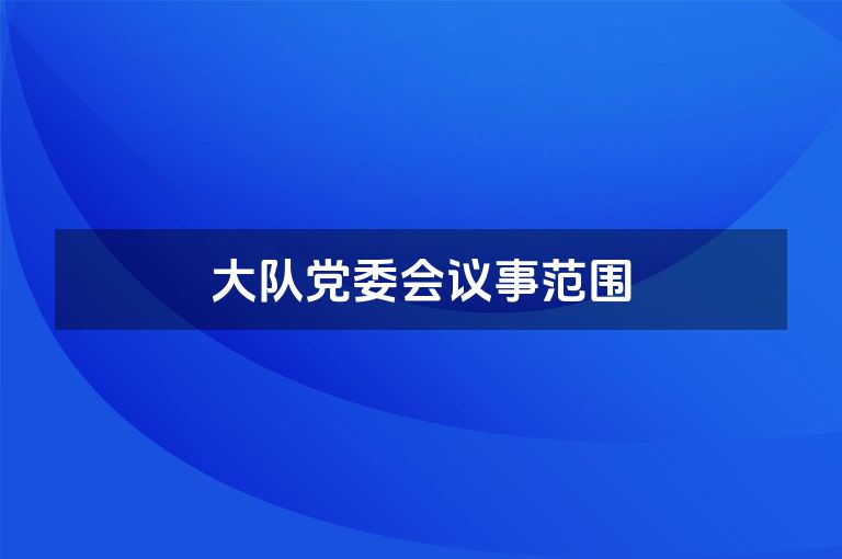 大队党委会议事范围