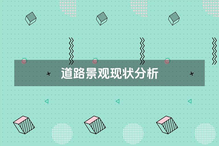 道路景观现状分析