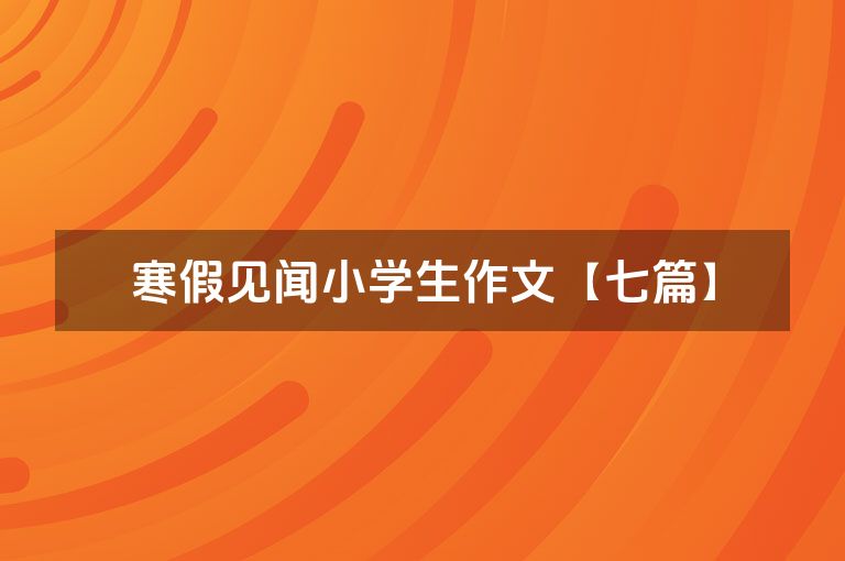 寒假见闻小学生作文【七篇】
