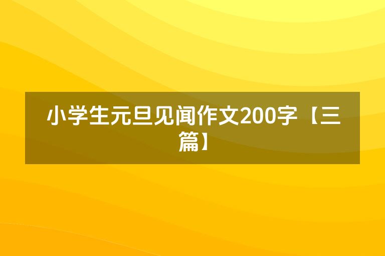 小学生元旦见闻作文200字【三篇】
