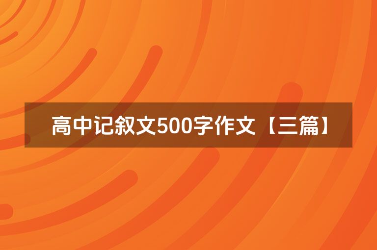 高中记叙文500字作文【三篇】