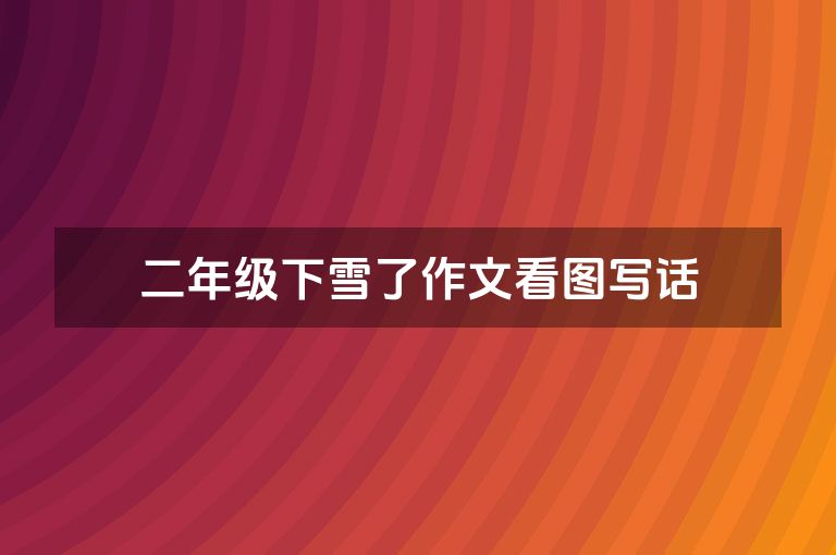 二年级下雪了作文看图写话