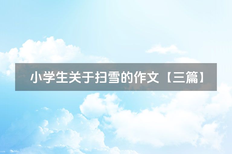 小学生关于扫雪的作文【三篇】