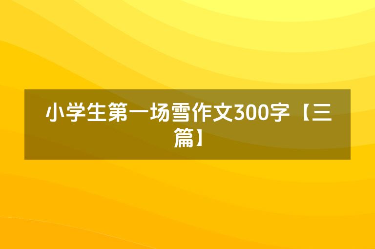 小学生第一场雪作文300字【三篇】