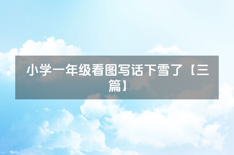小学一年级看图写话下雪了【三篇】