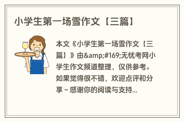 小学生第一场雪作文【三篇】